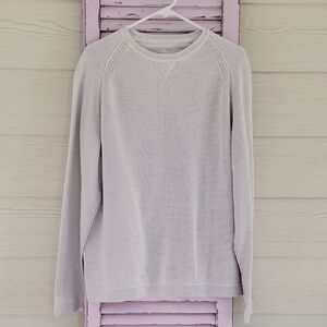 💗 TOMMY BAHAMA Long Sleeve Crew Neck Ribbed Sweater Light Gray XL